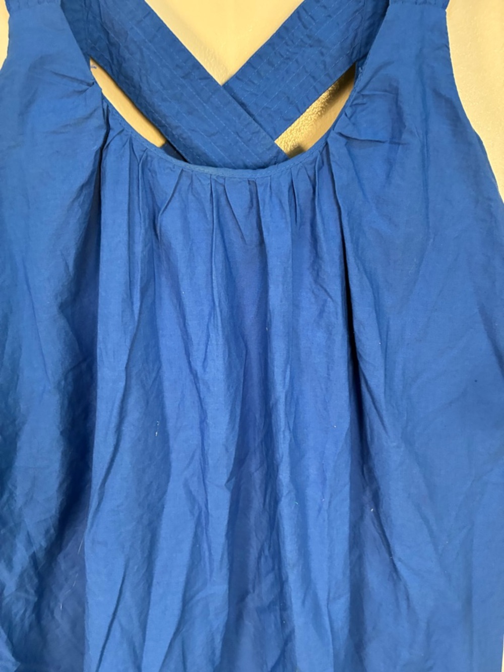 Maeve Anthropologie Crossback Poplin Swing Mini Dress Cobalt Blue - Picture 11 of 11